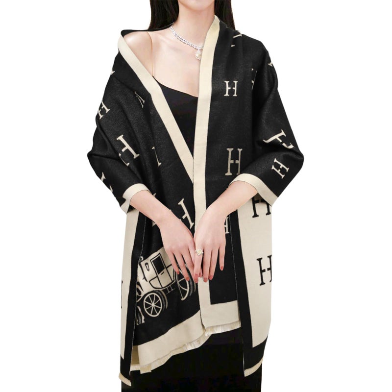 EXTREE Scarfs for Women Pashmina Silky Shawl Wrap for Evening Dressing Blanket Open Front Poncho Cape - Image 2