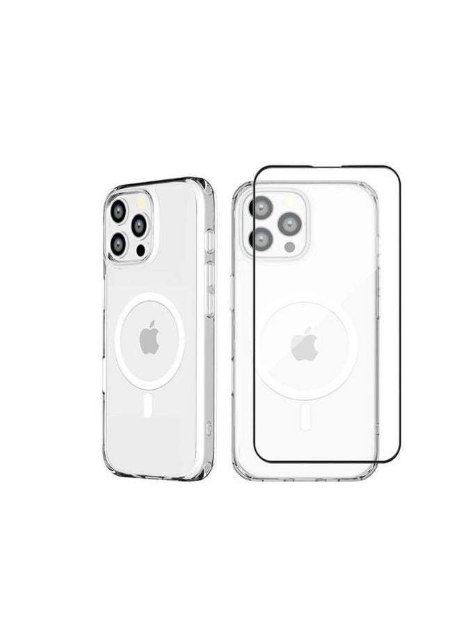 Max & Max - Max & Max iPhone 16 Pro Max Clear Magsafe Case with Glass - Image 1