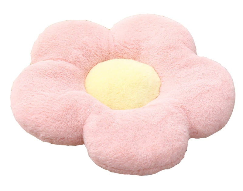 YILANLAN Cute Flower Cushion Plush Floor Pillow Casual Comfortable Pillow Office Living Room Bed Decoration Cushion Simple Room Decoration 50cm Pink