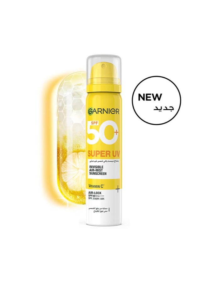 Garnier Super UV SPF50+ Invisible Air-Mist Sunscreen, with Vitamin C, 75ml - Image 2