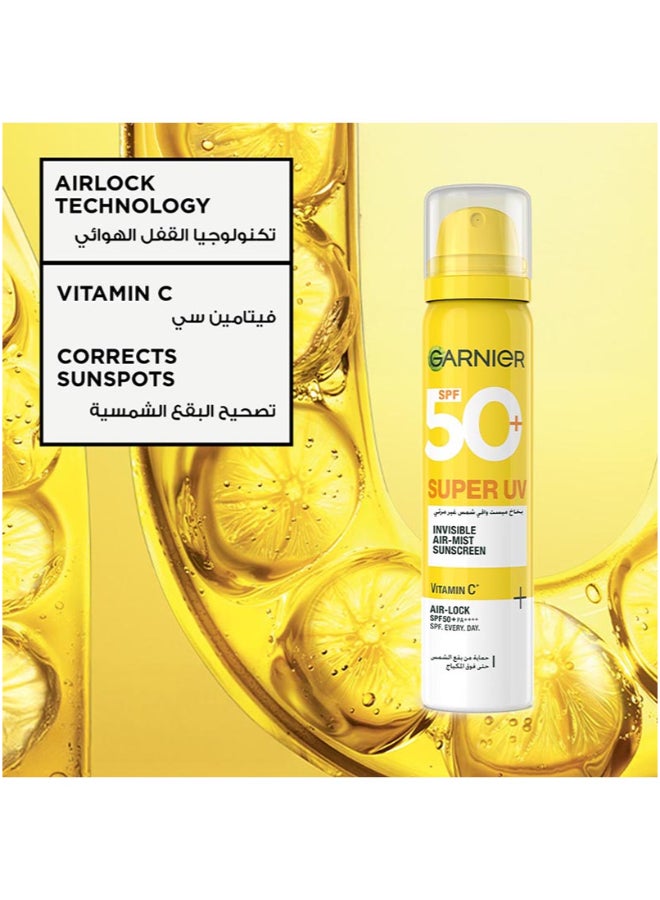 Garnier Super UV SPF50+ Invisible Air-Mist Sunscreen, with Vitamin C, 75ml - Image 5