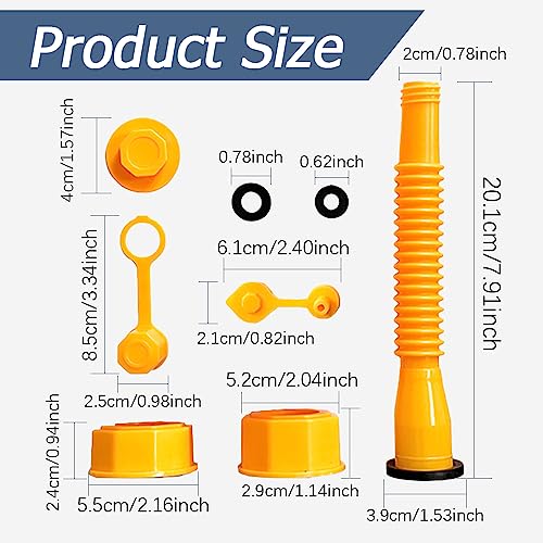 Zufoty Gas Can Spout Replacement, No-Spill Design Gas Can Nozzle with Flexible Nozzle Fit for Most 1/2/5/10 Gal Tank Cans, Easy Pour, Fuel Can Vent Caps, Fuel Can Spout Replacement - Image 2