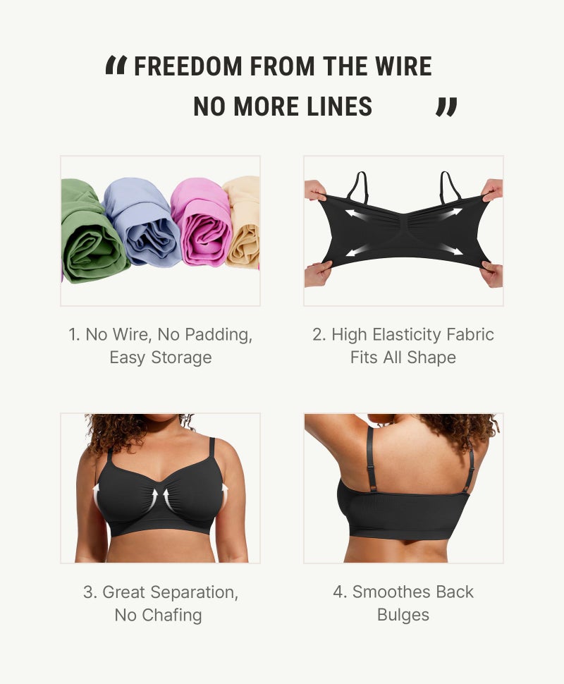 FeelinGirl Bralettes for Women No Underwire Supportive Full Coverage Basic Comfort Bra Black X-Large - Image 2