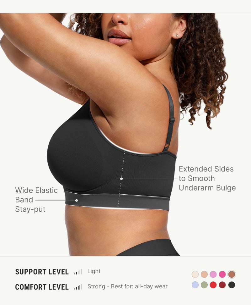 FeelinGirl Bralettes for Women No Underwire Supportive Full Coverage Basic Comfort Bra Black X-Large - Image 3