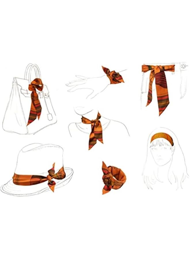 GELESE 100% Mulberry silk Scarf Head Hair Ribbon Handbag Handle wrap Tie Bundle Scarf Neckerchief Scarf for women - Image 3