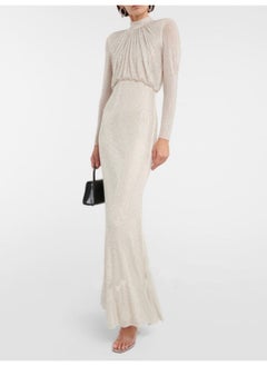 Madam Uniq White Fashion Rhinestone Bustier Fishtail Maxi Dress  - Image 1