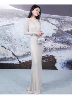Madam Uniq White Fashion Rhinestone Bustier Fishtail Maxi Dress  - Image 2