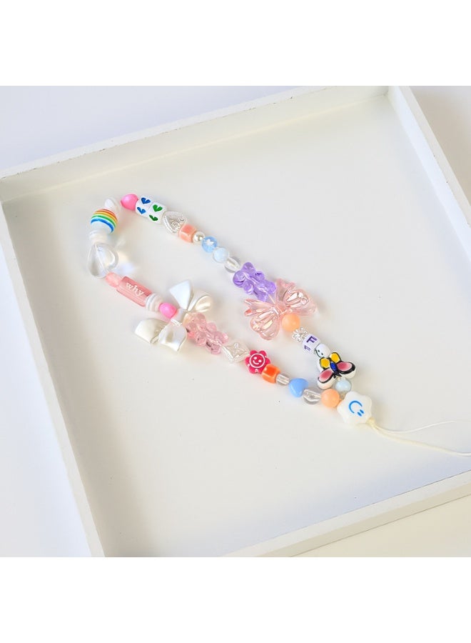 NIBEMINENT Phone Charm/ Chain Strap for Women Girls, Cute Cartoon Cell Phone Case Lanyard Wrist Strap - Image 1