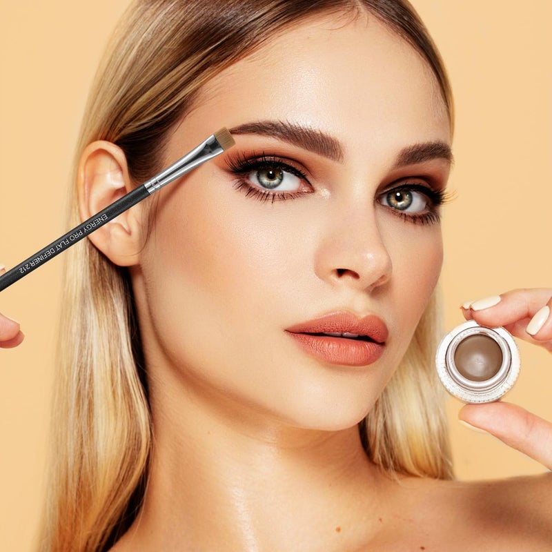 Energy Flat Concealer Brush for Eyeliner Eyebrows Defining Precision Lash Liner Brow Concealing with Gel Cream Firm Stiff Thin Synthetic Bristle Flat Definer Brush - Image 2