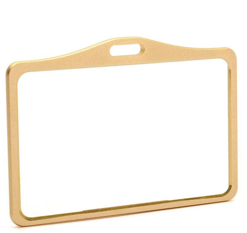 LRS Aluminum Alloy ID Card Holder - Landscape Style - Golden Color - for Regular Plastic ID Card - Pack of 4 - Image 2
