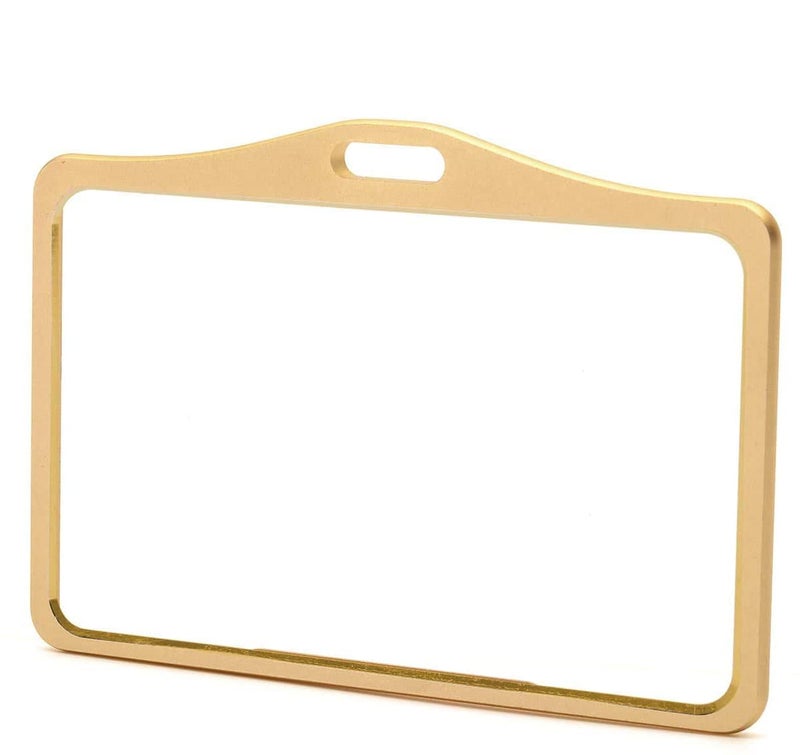 LRS Aluminum Alloy ID Card Holder - Landscape Style - Golden Color - for Regular Plastic ID Card - Pack of 4 - Image 3