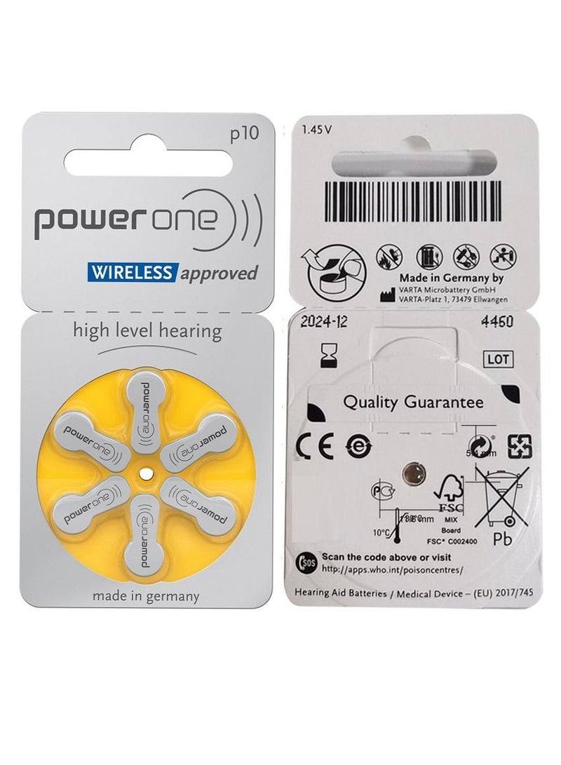 Power One Power One Pack Of 18 Pieces 1.45V Original High Level Hearing Aid Batteries P10  - Image 4