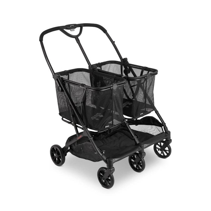 Joovy Joovy Boot X2 Shopping Cart Featuring 122 lbs Total Weight Capacity Dual Removable Totes Swivel Tires for Easy Steering OneHanded Compact Fold and OneStep Parking Brake Black Frame 