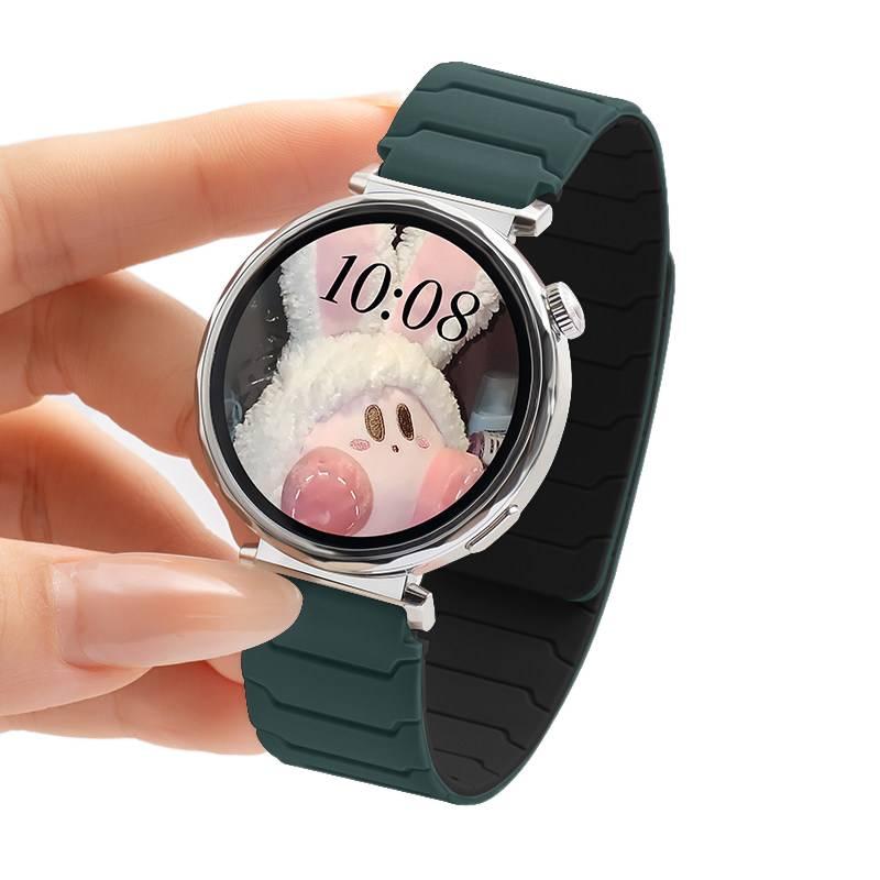 سوار ساعة ذكية رياضي من السيليكون متوافق مع Samsung Galaxy Watch 7 Classic بملاءمة قابلة للتعديل وحزام ناعم للاستبدال اليومي باللون أسود قابل للتعديل - NUR - Image 1