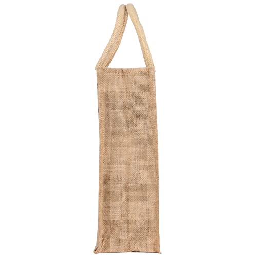 Sangra Multicolour Jute bag for Women and Men Lunch Bag with Zip and Handle (Flower Blue) - Image 5