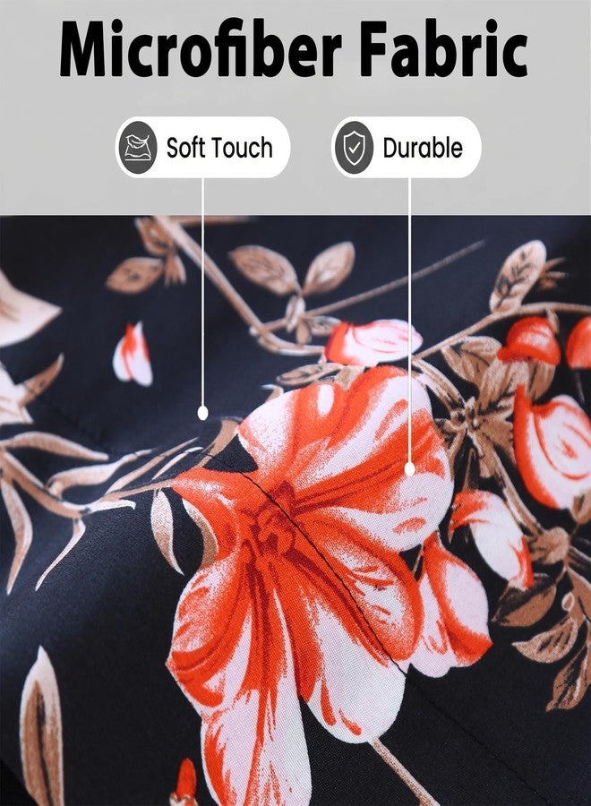 MAG Floral Flat Sheet Queen Size 90" x 100", Black & Pink Flower Printed Top Sheet Only, Soft Microfiber Lightweight for Women, Men, Teens on Bedroom Guest Room. - Image 4