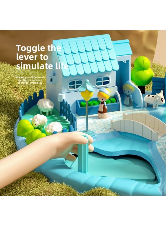 Children's Magnetic Play House Toy Girls Toy Princess Ice Castle 3-8 Years Old Doll House Birthday Gift-Colors:Magnetic Ice Castle Cottage-Blue - Image 4