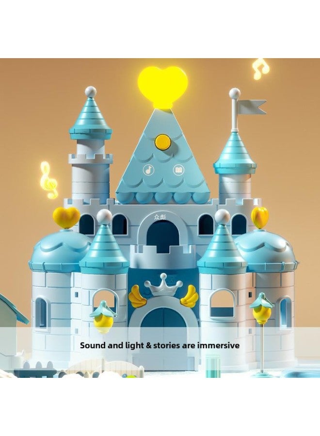 Children's Magnetic Play House Toy Girls Toy Princess Ice Castle 3-8 Years Old Doll House Birthday Gift-Colors:Magnetic Ice Castle Cottage-Blue - Image 5