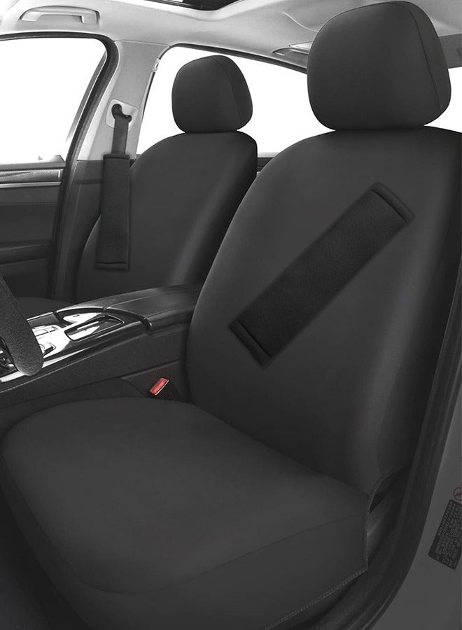 DUNISO 12 Pieces of Car seat cover, five seats fully wrapped seat cushion, breathable polyester fabric car backrest seat cover, removable headrest cover,wear resistant and anti slip, suitable for all seasons, suitable for most car seatsr，black  - Image 5