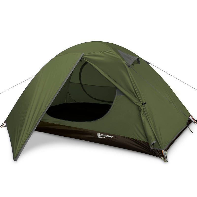 Bessport Camping Tent 1 Person Tent Waterproof Two Doors Backpacking Tent Easy Setup Lightweight for Outdoor, Hiking Mountaineering Travel - Image 1