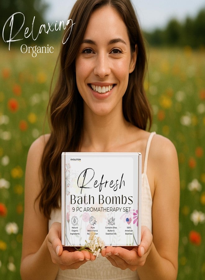 EvolutionUSA 9 Refresh Bath Bombs for Women – Lush Bath Bombs Mini Sized, Lush Womens Gift for Mother’s Day, Easter, Valentines, Birthday or Self Care, Organic Bathbombs Kids & Women, Bath Fun - Image 2