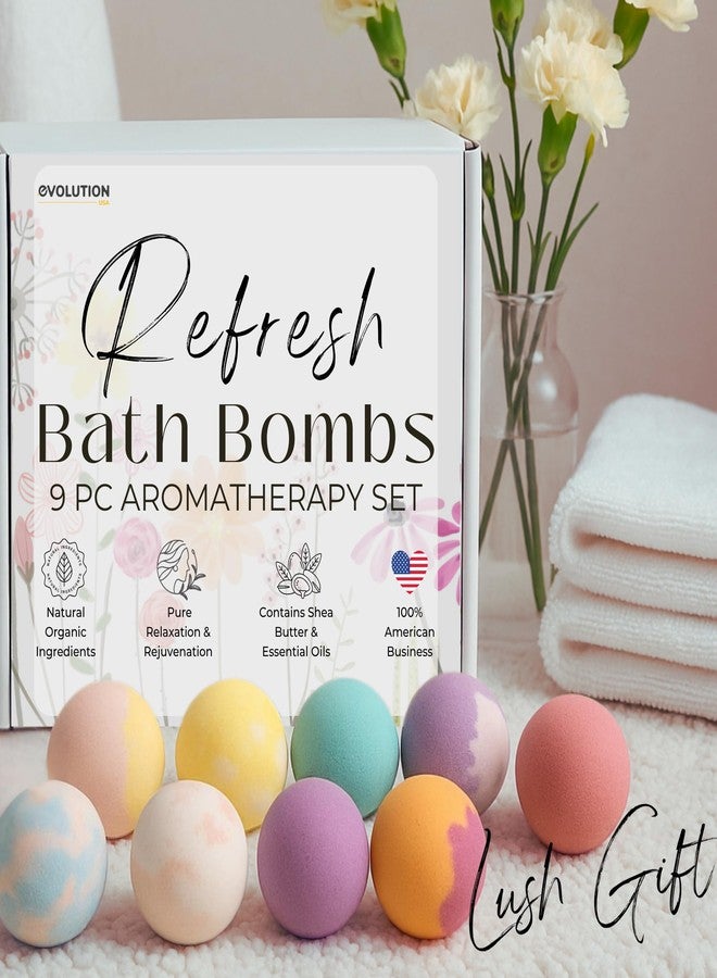 EvolutionUSA 9 Refresh Bath Bombs for Women – Lush Bath Bombs Mini Sized, Lush Womens Gift for Mother’s Day, Easter, Valentines, Birthday or Self Care, Organic Bathbombs Kids & Women, Bath Fun - Image 3