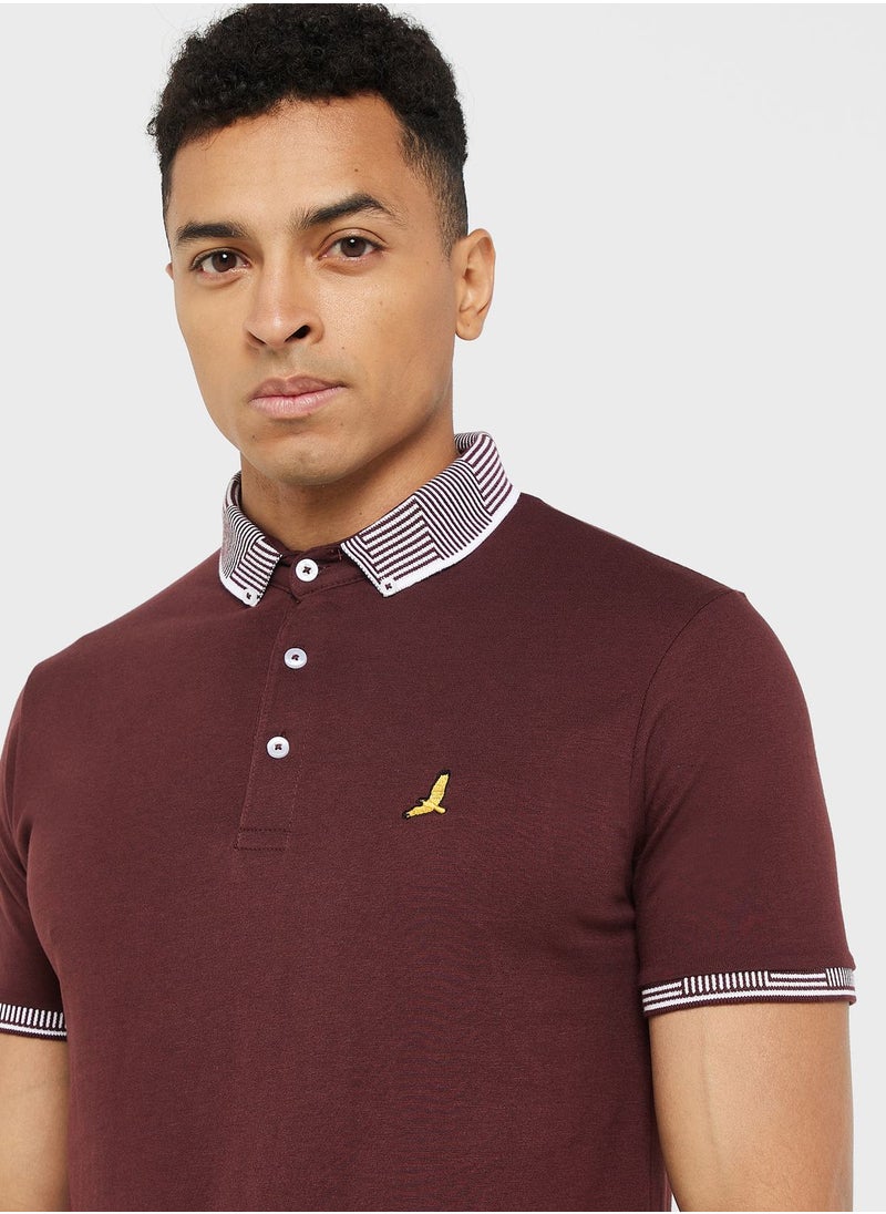 BRAVE SOUL - Brave Soul Jersey Polo With Split Hem Side - Image 1