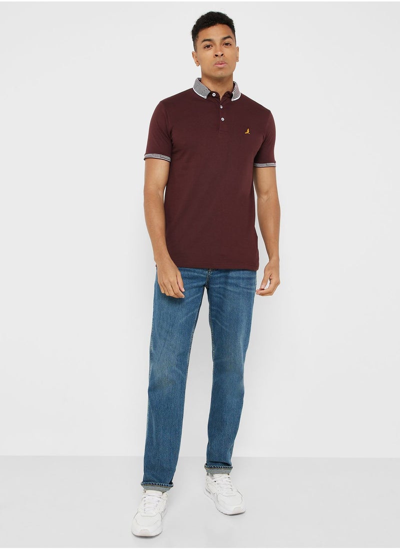 BRAVE SOUL - Brave Soul Jersey Polo With Split Hem Side - Image 1