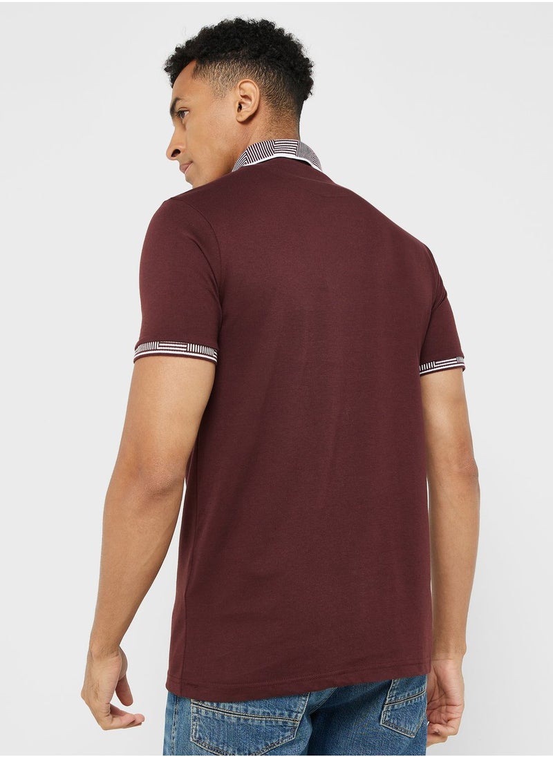 BRAVE SOUL - Brave Soul Jersey Polo With Split Hem Side - Image 1