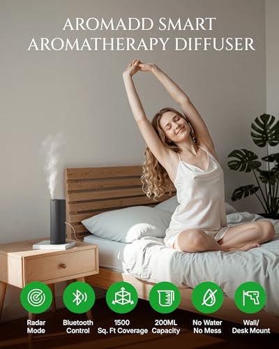Aromadd Scent Diffuser Starter Kit Waterless Essential Oil Diffuser for Home 1500 SqFt Coverage Scent Air Machine Smart Auto Mode Hotel Collection Diffuser with Cold Air Tech Black - Image 5