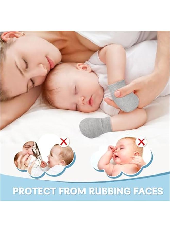 HOOKOR Cotton Baby Hats and Mittens Set Unisex, Toddler No Scratch Mittens and Beanie Cap Infant Newborn Hospital Hat - Image 3