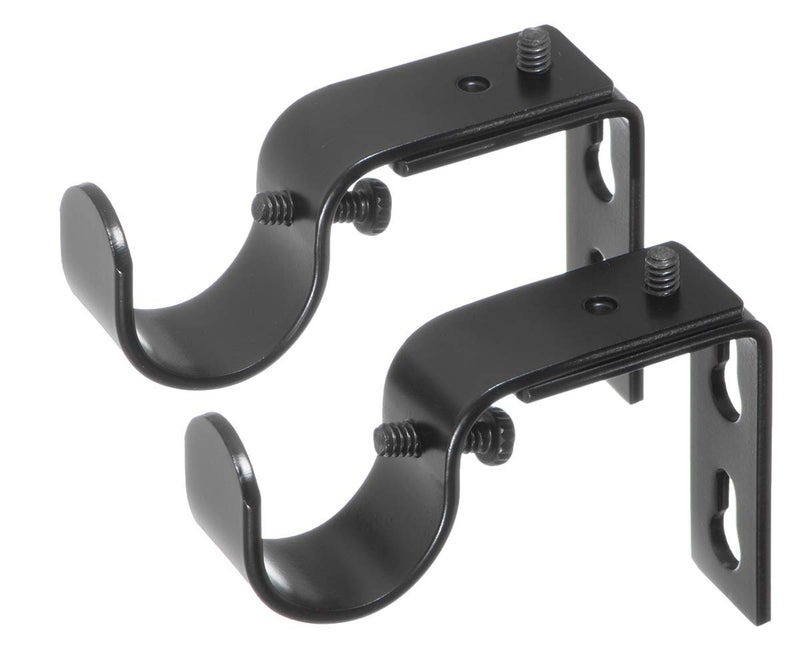 حوامل إيفيلون قصيرة البروز لستائر القضبان 78 أو 1 بوصة مجموعة من 2 باللون الأسود