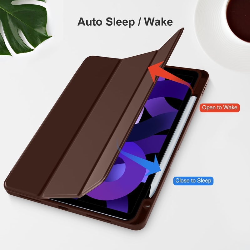 Akkerds Compatible with iPad Air 11 Inch Case 7th/6th Generation (M3/M2) 2025/2024, for iPad Air 5th/4th Generation Case 10.9 Inch 2022/2020 with Pencil Holder[Auto Sleep/Wake], Darkbrown - Image 5