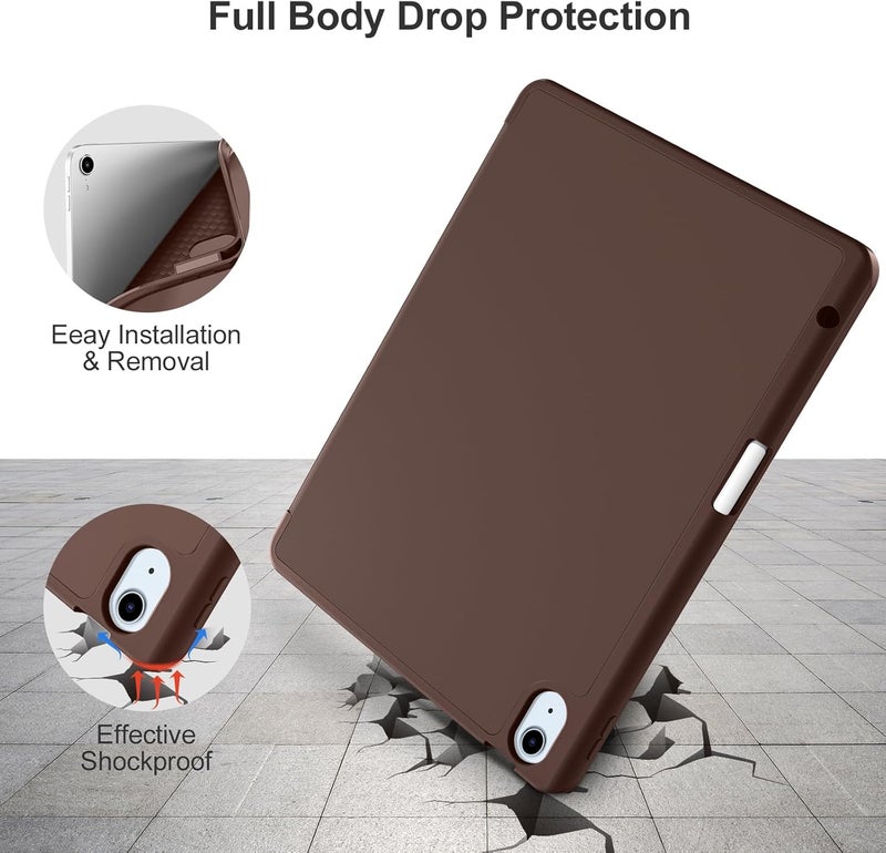 Akkerds Compatible with iPad Air 11 Inch Case 7th/6th Generation (M3/M2) 2025/2024, for iPad Air 5th/4th Generation Case 10.9 Inch 2022/2020 with Pencil Holder[Auto Sleep/Wake], Darkbrown - Image 4