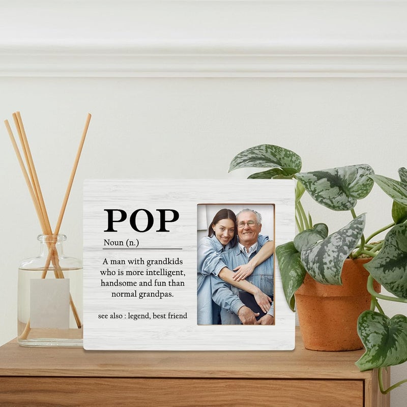 BCUANGD Pop Grandpa Picture Frames  Grandpa Gifts Photo Frame Promoted to Grandpa Baby Pregnancy Announcement Gifts Christmas Birthday Gifts for New Grandpa 4x6 Picture Frame - Image 2