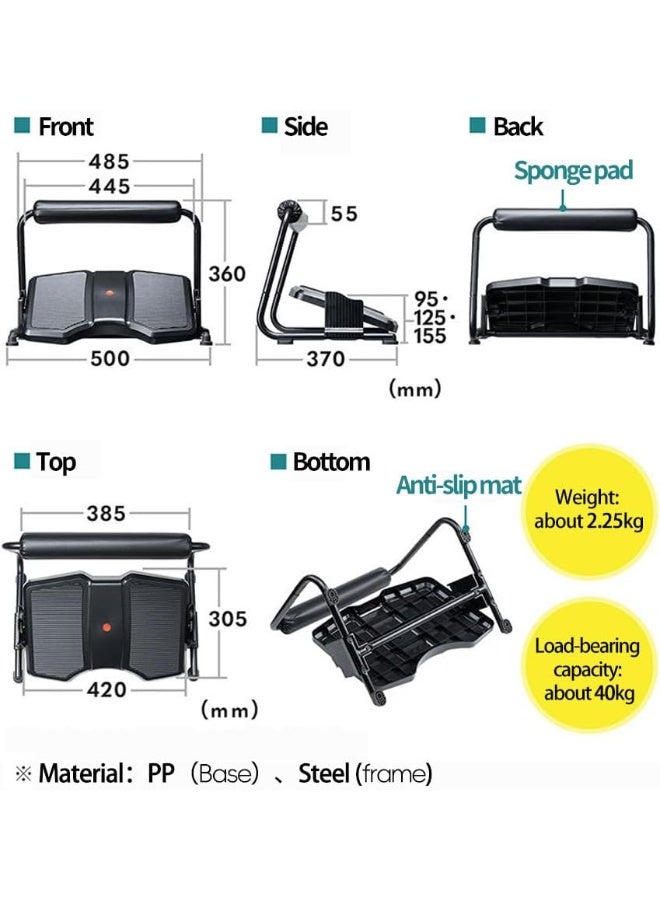 والالا مسند قدمين بثلاثة ارتفاعات قابلة للتعديل أسفل المكتب، مسند قدمين مريح للمكتب، مسند قدمين من الإسفنج، مرتفع أسفل الطاولة، مسند قدمين للمكتب قائم، مسند قدمين متعدد الاستخدامات مع حامل دعم لمسند القدمين - Image 4