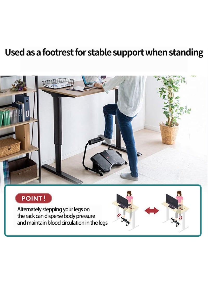 والالا مسند قدمين بثلاثة ارتفاعات قابلة للتعديل أسفل المكتب، مسند قدمين مريح للمكتب، مسند قدمين من الإسفنج، مرتفع أسفل الطاولة، مسند قدمين للمكتب قائم، مسند قدمين متعدد الاستخدامات مع حامل دعم لمسند القدمين - Image 5
