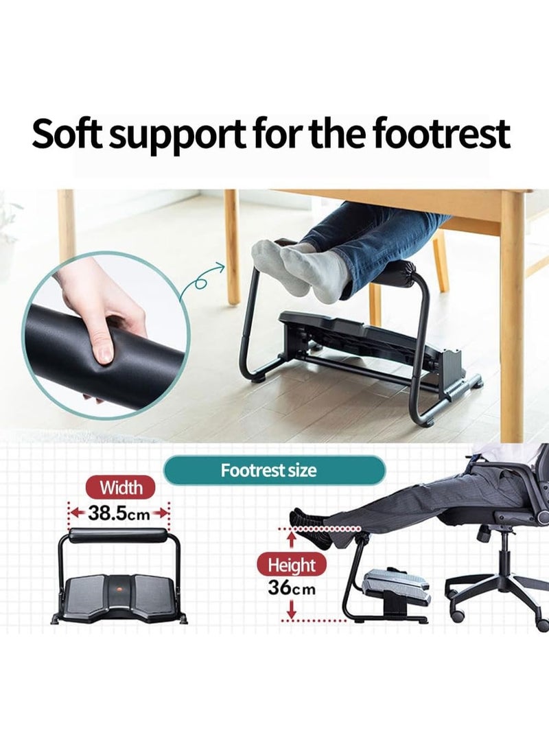 والالا مسند قدمين بثلاثة ارتفاعات قابلة للتعديل أسفل المكتب، مسند قدمين مريح للمكتب، مسند قدمين من الإسفنج، مرتفع أسفل الطاولة، مسند قدمين للمكتب قائم، مسند قدمين متعدد الاستخدامات مع حامل دعم لمسند القدمين - Image 3