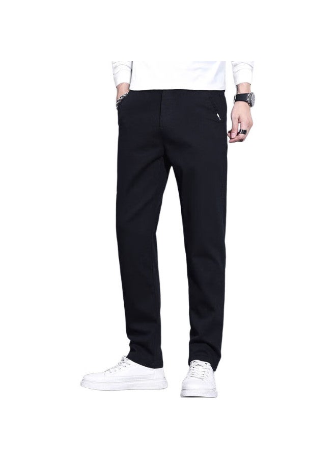 ROMON Men'S Casual Pants Autumn And Winter Korean Style Men'S Straight Wide-Leg Business All-Match Men'S Pants Black Size 31 - Image 1