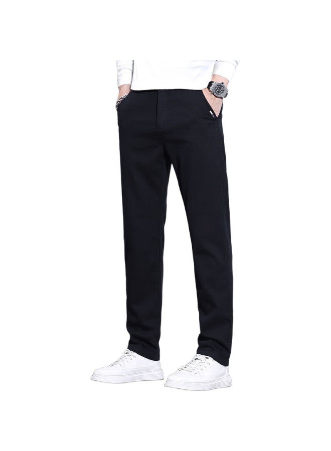 ROMON Men'S Casual Pants Autumn And Winter Korean Style Men'S Straight Wide-Leg Business All-Match Men'S Pants Black Size 31 - Image 2