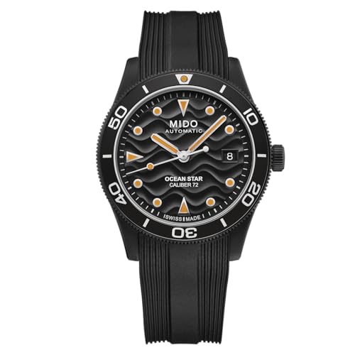 MIDO Ocean Star 39 - Swiss Automatic Watch for Men & Women - 39mm Stainless Steel Case with Black PVD Coating - Black Dial - Black Rubber Strap - M0269073705100 - Image 1
