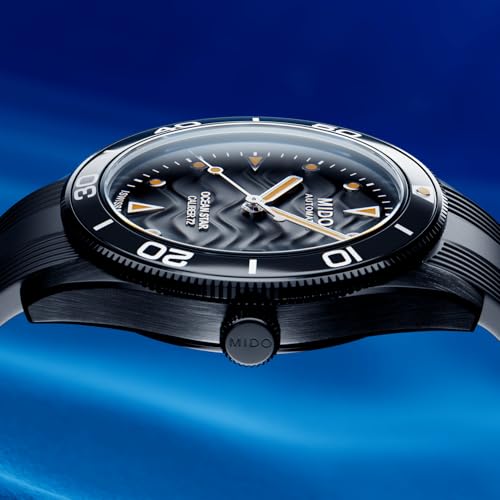 MIDO Ocean Star 39 - Swiss Automatic Watch for Men & Women - 39mm Stainless Steel Case with Black PVD Coating - Black Dial - Black Rubber Strap - M0269073705100 - Image 4