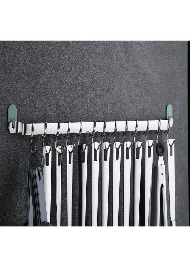 Kyraton Kitchen Utensil Rail Organizer - Wall Mounted Gourmet Rack With 14 Hooks for Hanging Knives, Mugs, Spatulas, Pots and Utensils - Image 3
