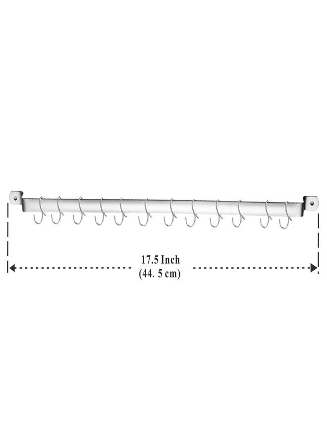 Kyraton Kitchen Utensil Rail Organizer - Wall Mounted Gourmet Rack With 14 Hooks for Hanging Knives, Mugs, Spatulas, Pots and Utensils - Image 2