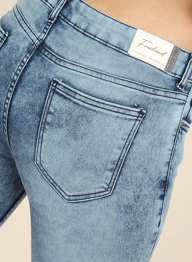Freehand  Freehand Women Blue Skinny Fit Faded Jeans for Women | Best Price UAE