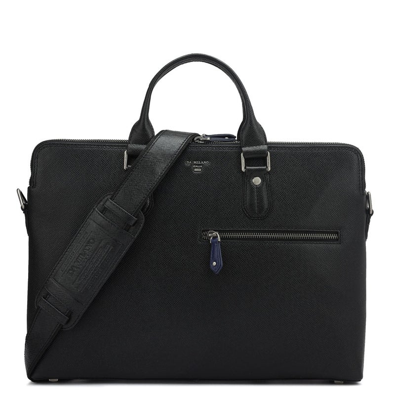 Da Milano Franzy Leather Laptop Bag - Black - Image 1