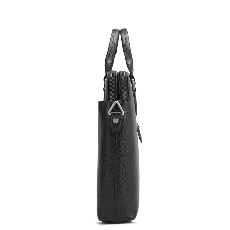 Da Milano Franzy Leather Laptop Bag - Black - Image 3