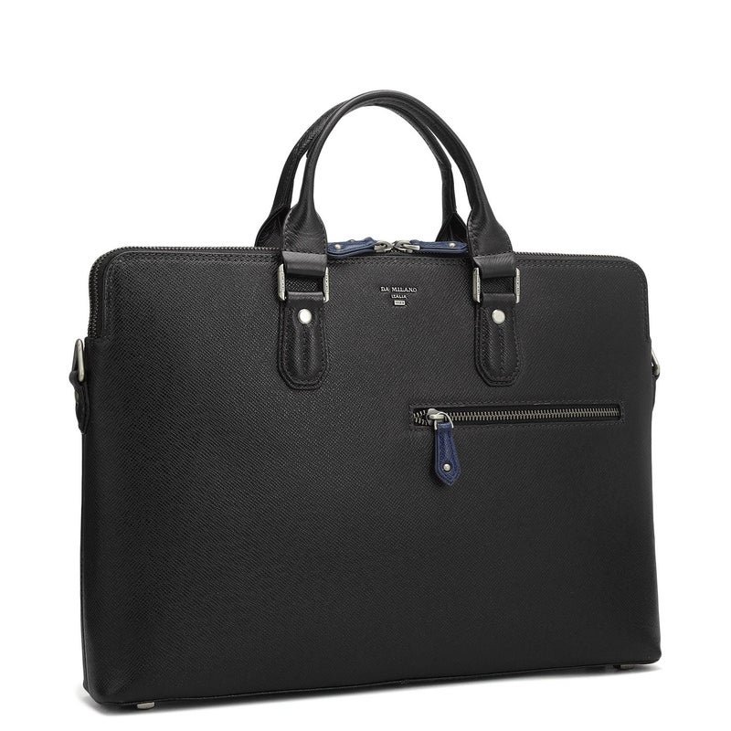 Da Milano Franzy Leather Laptop Bag - Black - Image 2