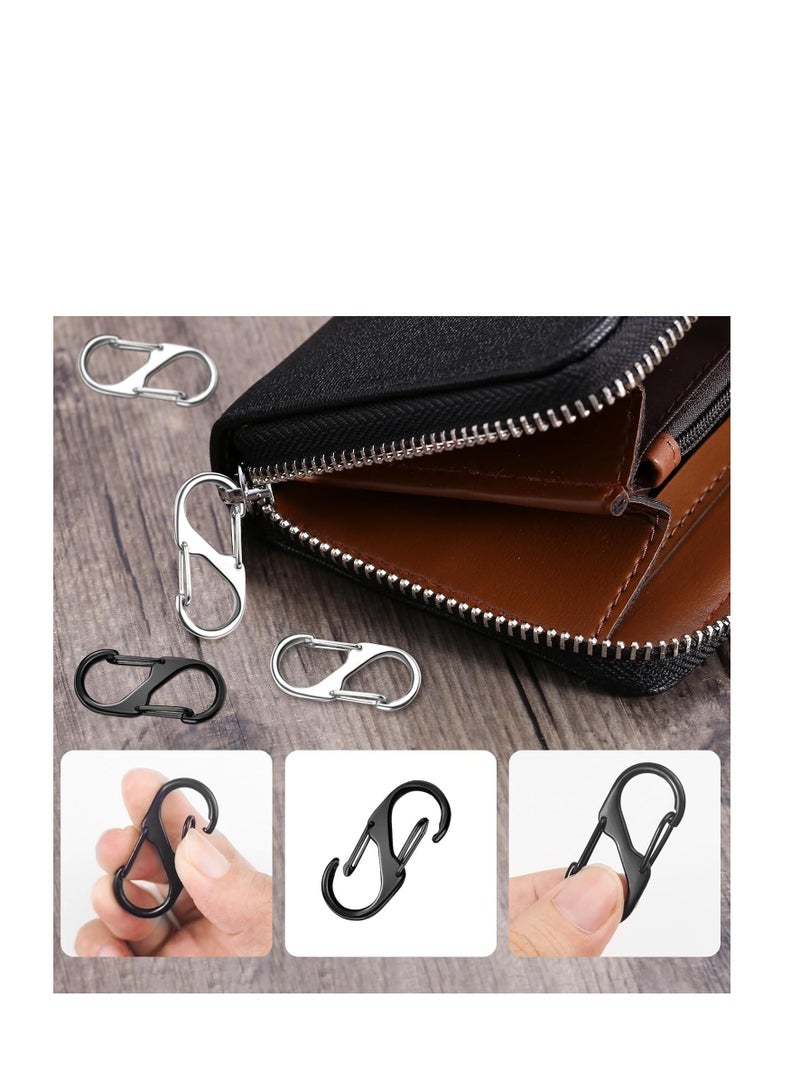 Generic 20 Pcs Zipper Locks Anti Theft, Double-Sided Spring S Mini Carabiner Zipper Clips Anti Theft for Backpack, Purse, Handbag, Luggage and Zipper Puller Replacement, Black  - Image 4