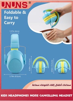 UNUNS Kids Noise Cancelling Headphones,Hearing Protection Earbuds,Foldable Adjustable Noise Blocking Headphones For Toddler Children Adults,Perfect For Sleeping Studying Shooting,Light Blue  - Image 4
